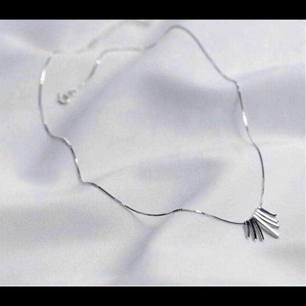 925 Sterling Silver Tassel Pendant Boho Necklace